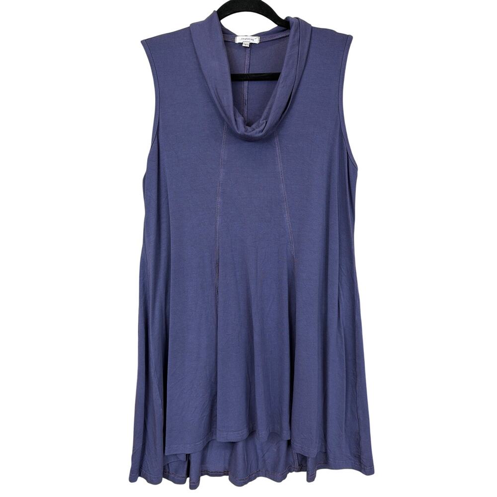 Kleen / Heartstring Purple Cowl Neck Sleeveless High Low Tunic Top LARGE